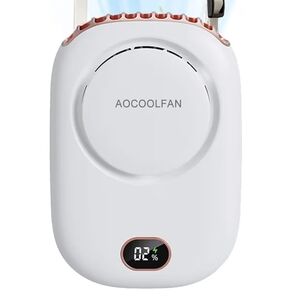 Portable Neck Fan NEW White Mini Fan -Rechargeable -3 Settings -Aocoolfan